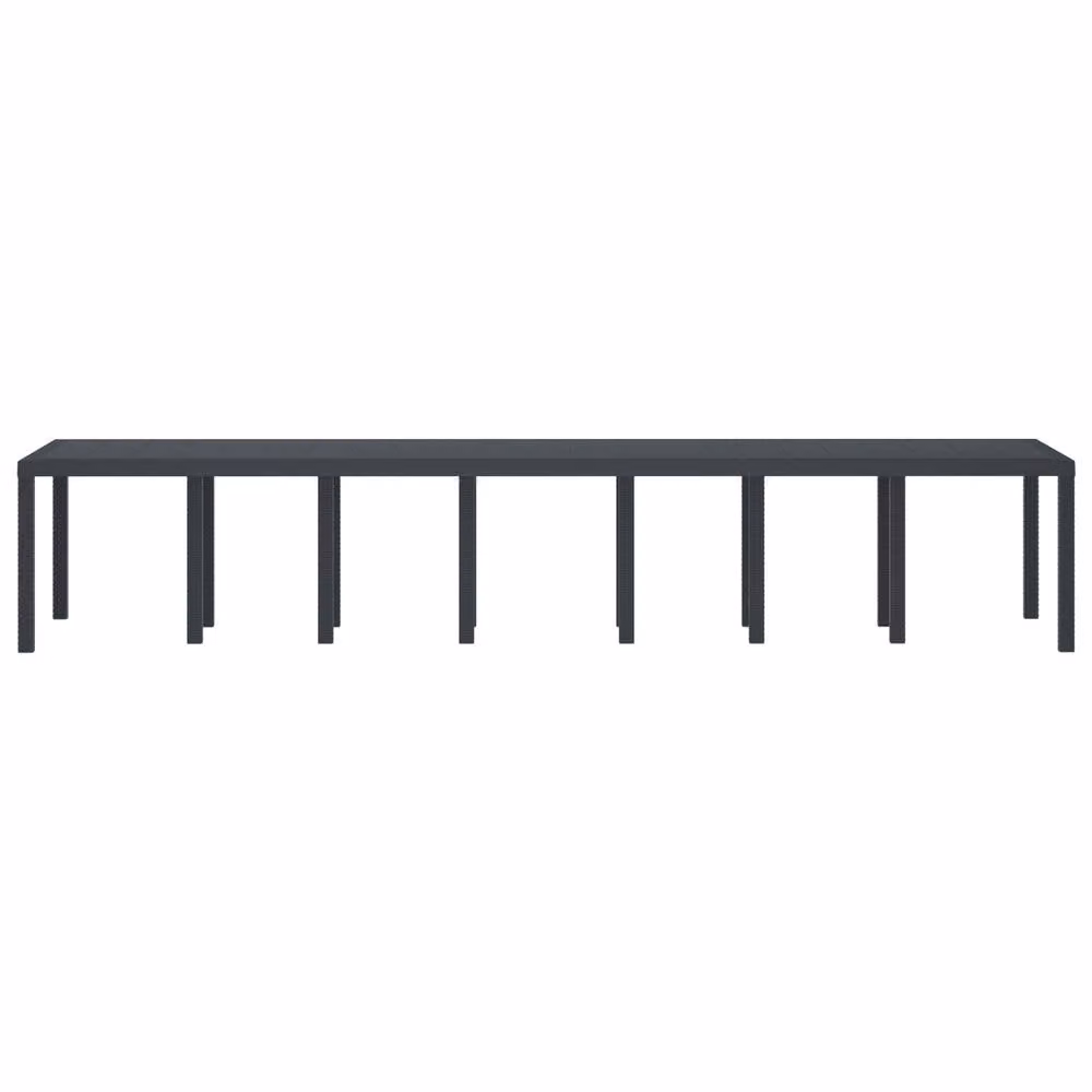 Berkfield Home Extendable Rectangular Garden Table in Anthracite Poly Rattan, W: 400 cm, D: 100 cm, H: 73 cm – 3