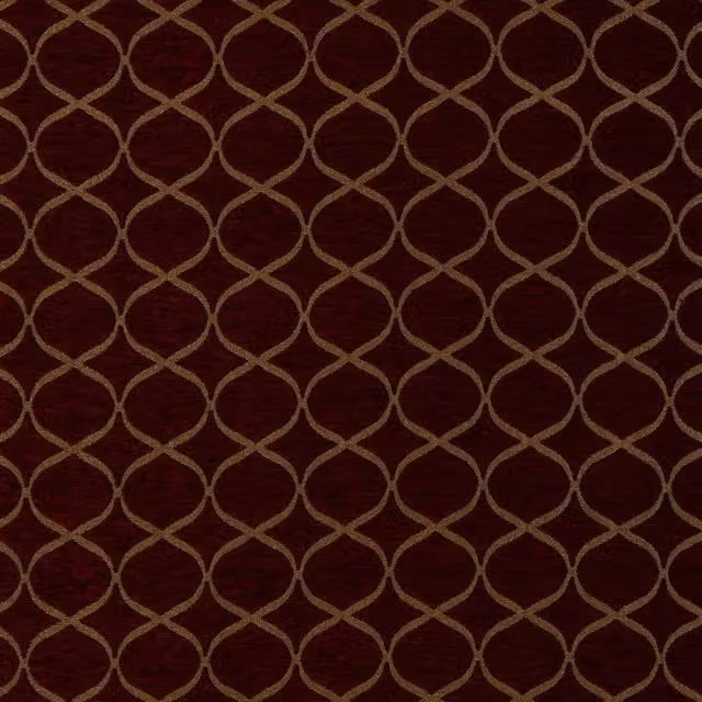 Terrys Trellis Fabric in Red and Gold