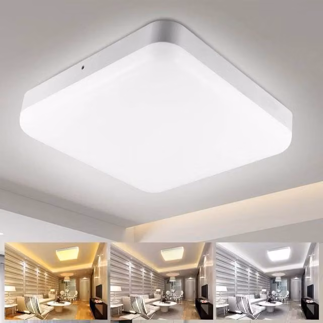 PAWNORA Modern LED Square Ceiling Light Panel in White