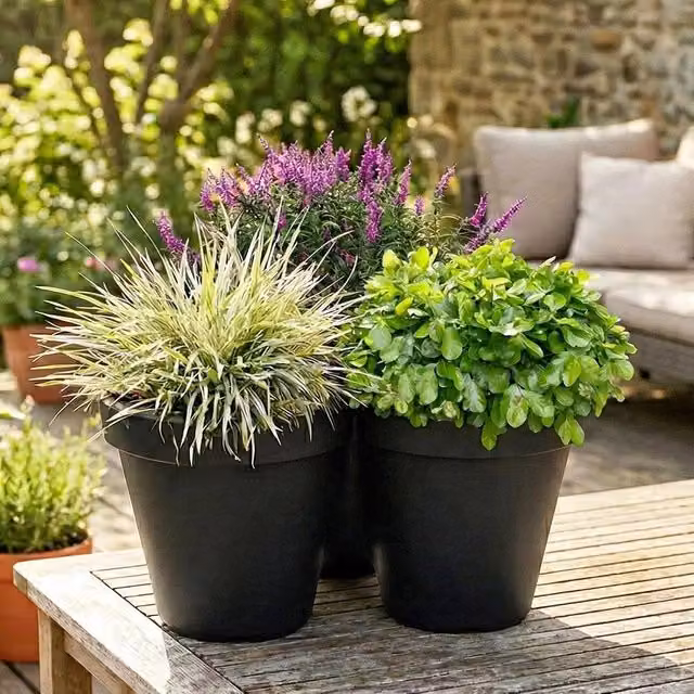 EONLION Triple Pocket Planter Tub in Grey, Anthracite or Black – 1
