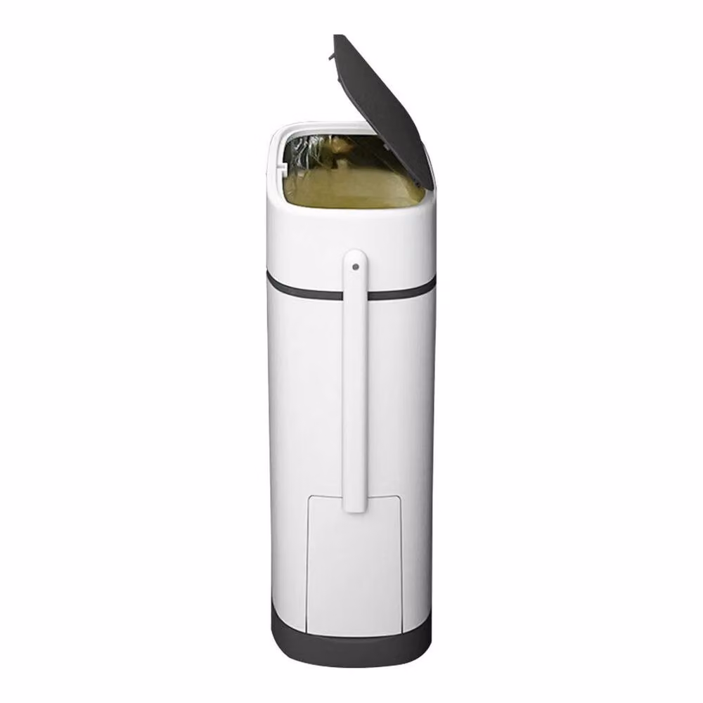 KORVIXA White Plastic Press Lidded Touch Bathroom Waste Bin W: 100 cm, D: 60 cm – 3