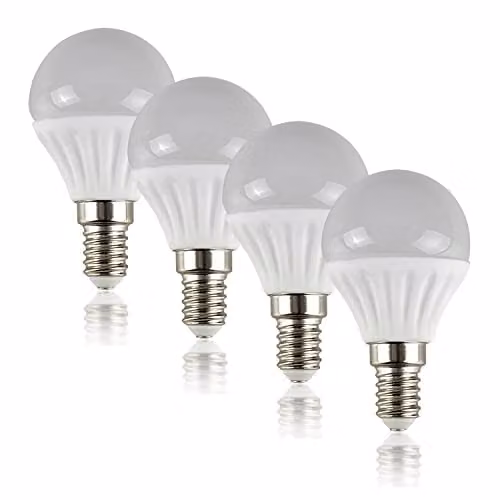 MiniSun Pack of 4 4W LED E14 Golfball Bulbs, Cool White 6500K – 1