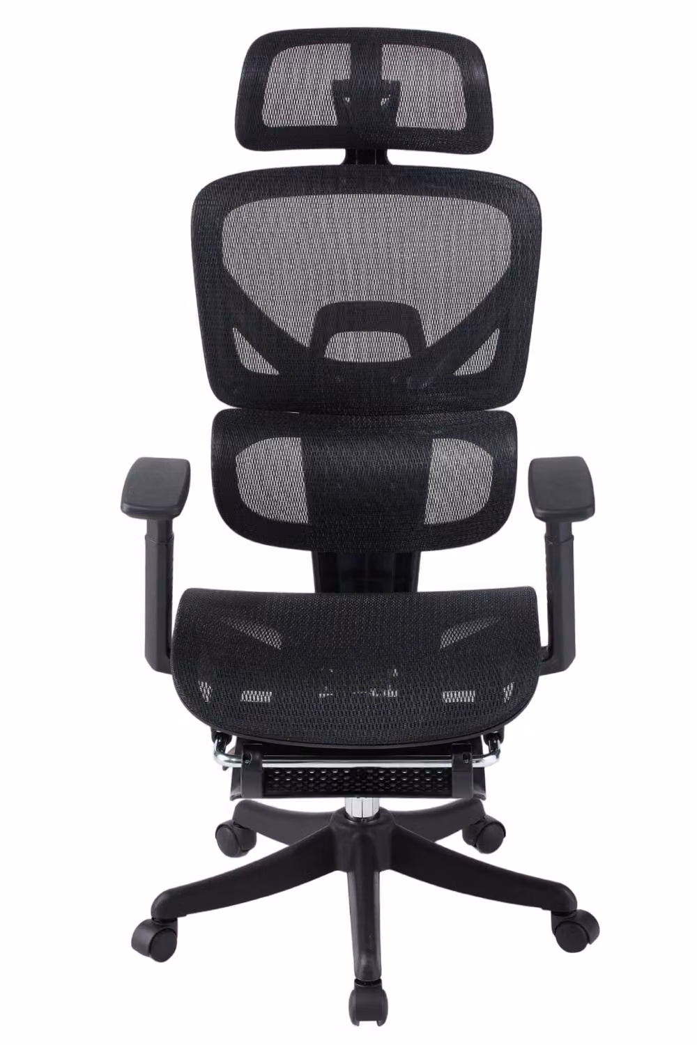 Living and Home Modern Black Fabric Height Adjustable Swivel Task Office Chair with Headrest and Armrests – 2