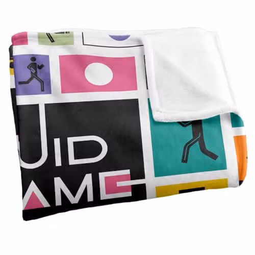Squid Game Season 3 Game Icons Silky Touch Super Soft Fleece Throw Blanket, White, W/D/H: 152 x 127 cm – 2