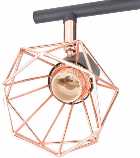 Berkfield Home Industrial Ceiling Lamp with 4 E14 Spotlights in Black and Copper – 1