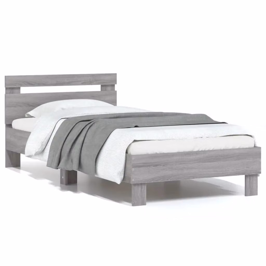 Berkfield Home Grey Sonoma Bed Frame with Headboard W/D/H: 90 x 200 cm – 2