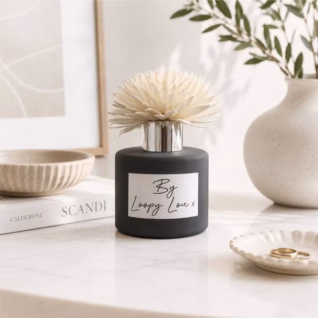 60 Second Makeover Gingerbread Luxury Flower Reed Diffuser in Grey