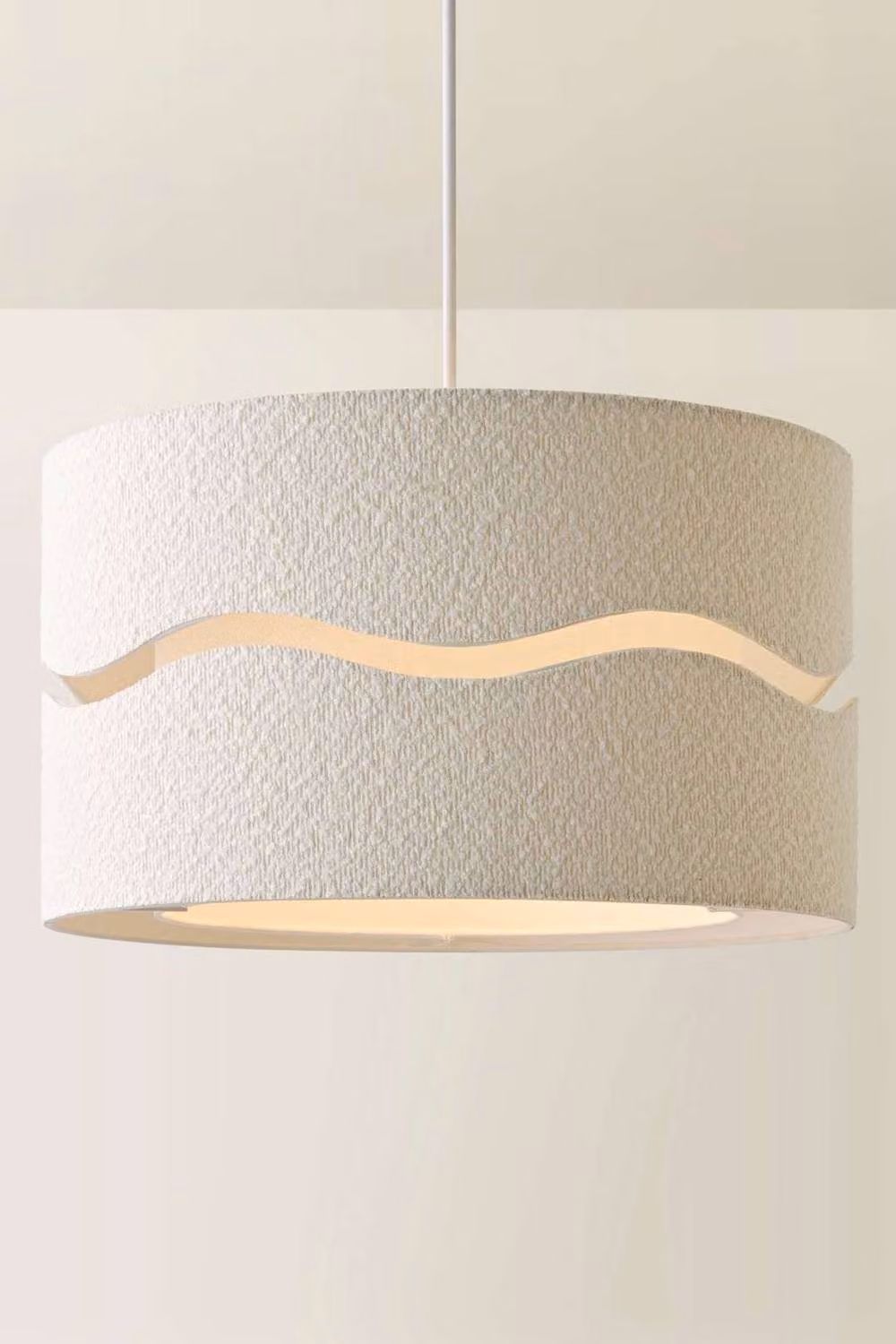 ValueLights Livie Boucle XL Easy Fit Ceiling or Floor Lamp Shade in Beige, Diameter: 50 cm – 2