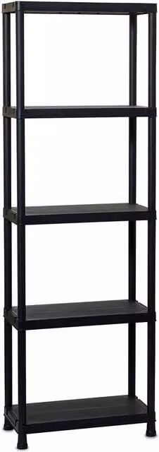 Toomax Universal Pro Tier Wall Mounted Garden Shelving in Black Plastic