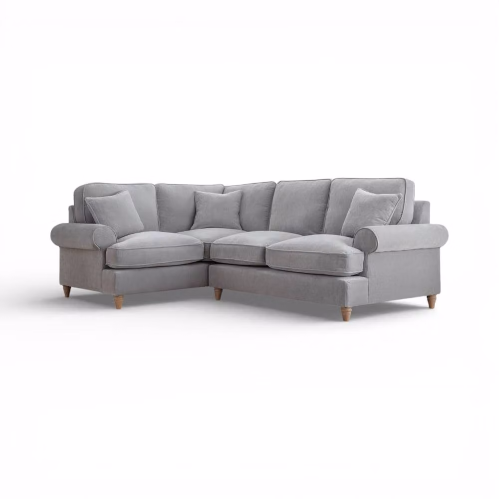The Great Sofa Company Ezra Left Hand Velvet Corner Sofa in Light Grey – 2