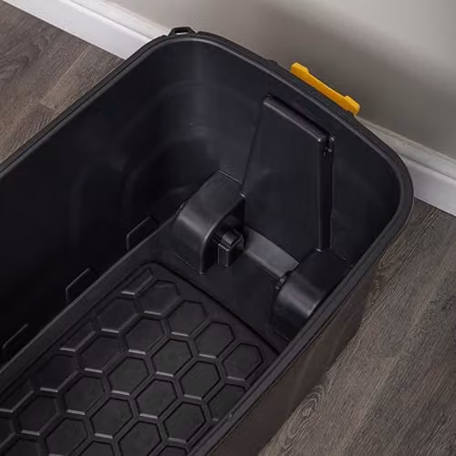 Samuel Alexander Heavy Duty Lockable Stackable Storage Trunks on Wheels, 145L and 75L, Black – 4