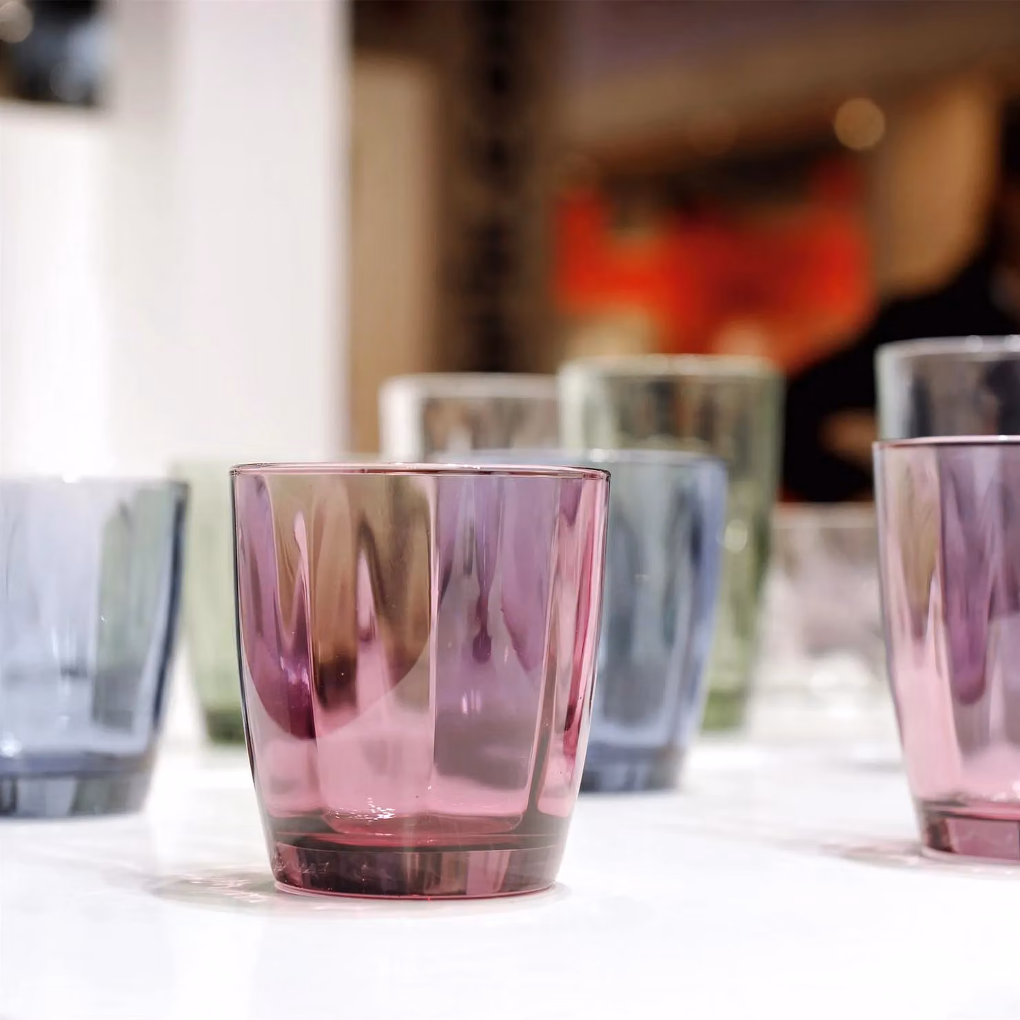 Bormioli Rocco Pulsar Purple Double Old Fashioned Tumbler Glasses, 390ml, Pack of 6 – 3