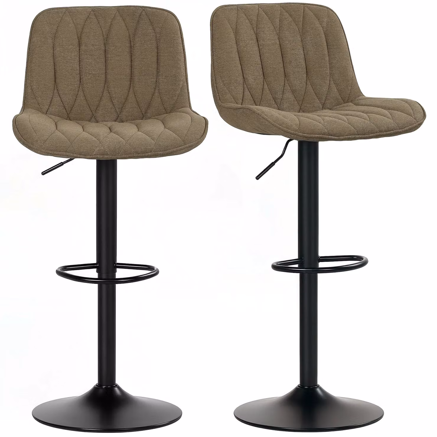 HOMCOM Set of 2 Modern Armless Bar Stools in Brown – 2