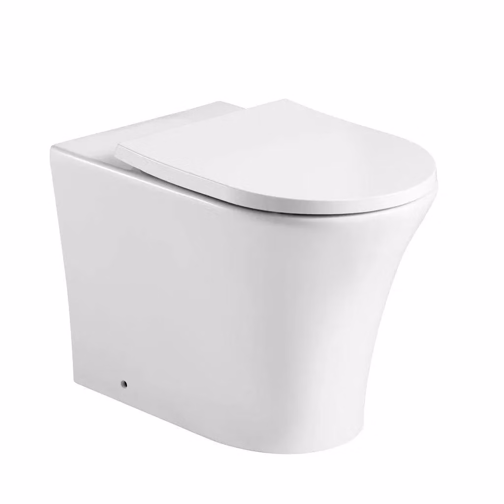 Clifton Premium Rimless Back to Wall Toilet Set with Soft Close Seat, White, W: 38 cm, D: 64.4 cm, H: 40 cm
