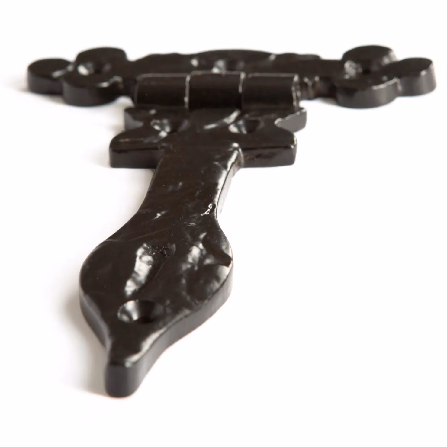 Hammer and Tongs Ornate Iron T-Hinge in Black, W: 15.5 cm, H: 52.0 cm – 3