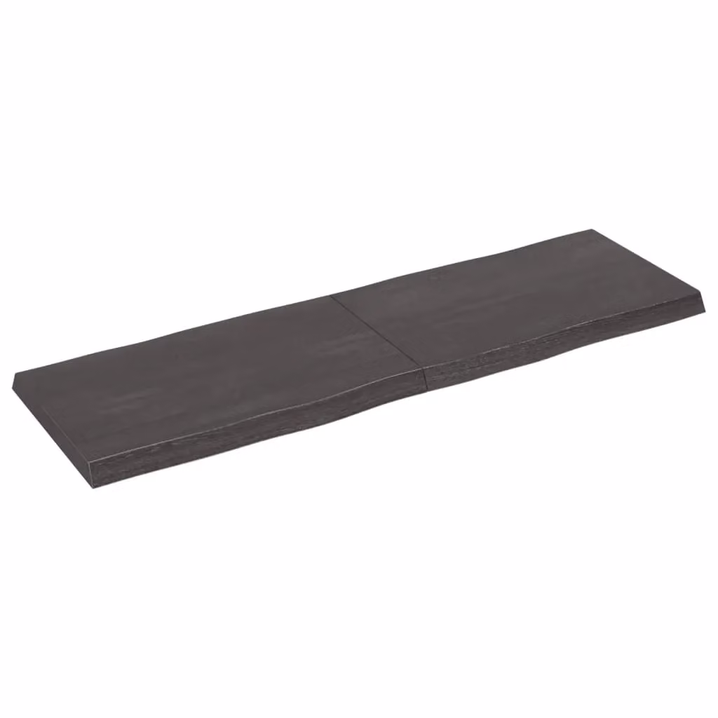 Berkfield Home Table Top Live Edge Solid Wood in Dark Grey and Brown, W: 160 cm, D: 50 cm, H: 2-6 cm – 2