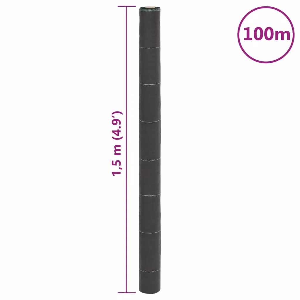 Berkfield Home Black Weed Membrane, W: 1.5 m, L: 100 m – 4