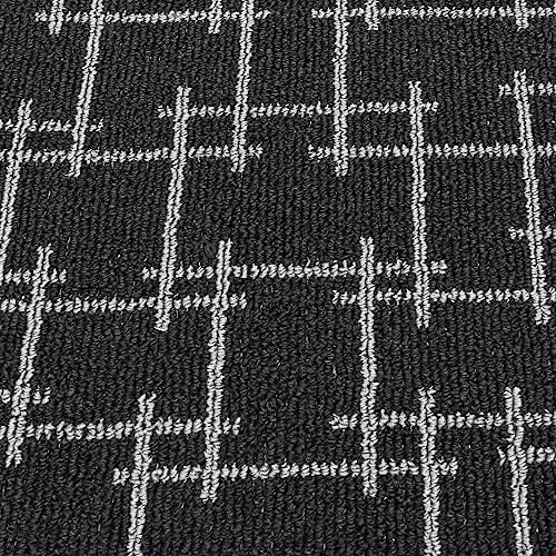 JVL Vector Machine Washable Latex Backed Runner Doormat with Criss-cross Design, Black, W: 57 cm, L: 150 cm – 4