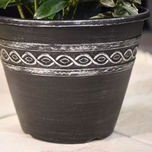 Garden Gear Classic Roman-Greco Design Planter Set of 5, Grey and Black, Diameter: 27.5 cm, Height: 22 cm – 2