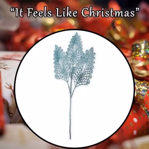 VFM e-Store Christmas Stem Leaves and Berries Decoration in Blue and Multicolour, W: 80 cm, H: 37 cm – 6