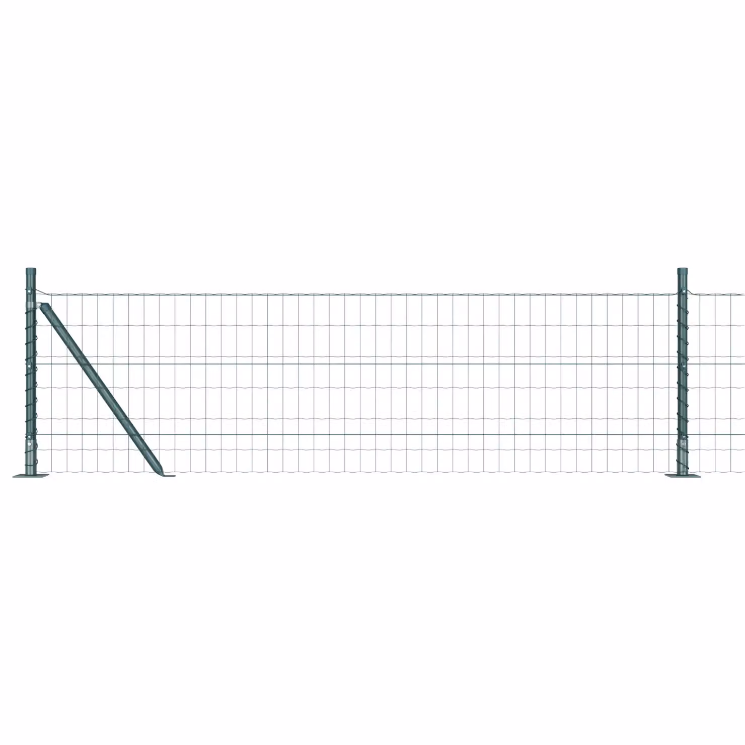 Berkfield Home Euro Fence with 13 Flanged Posts, Galvanised Steel, Silver, 0.4 x 50 m – 1