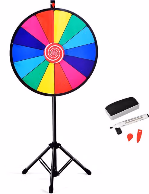 Costway 24-Inch Multicolour Red Prize Wheel for Parties
