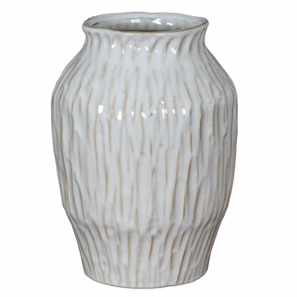 Wyld Haus Windmere White Textured Ceramic Tabletop Vase – 2