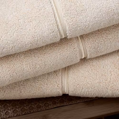 Bianca Zero Twist Satin Stitch Cotton Hand Towel in Sand/Beige, W: 50 cm x H: 90 cm – 2