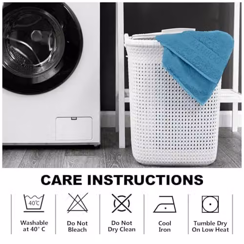 GC GAVENO CAVAILIA 2 Pack Blue Bamboo and Cotton Large Bath Towels, 500 GSM, W: 70 cm, H: 120 cm – 5