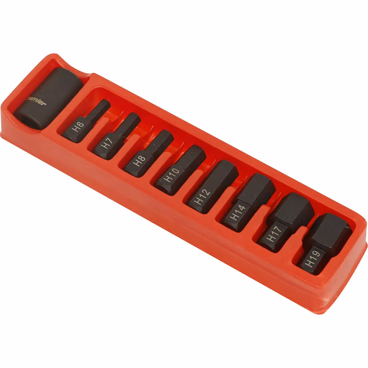 Loops 9 Piece Impact Hex Socket Bit Set with Steel Bit Holder, 1/2 inch Sq Drive, Chromoly in Metallics – 2