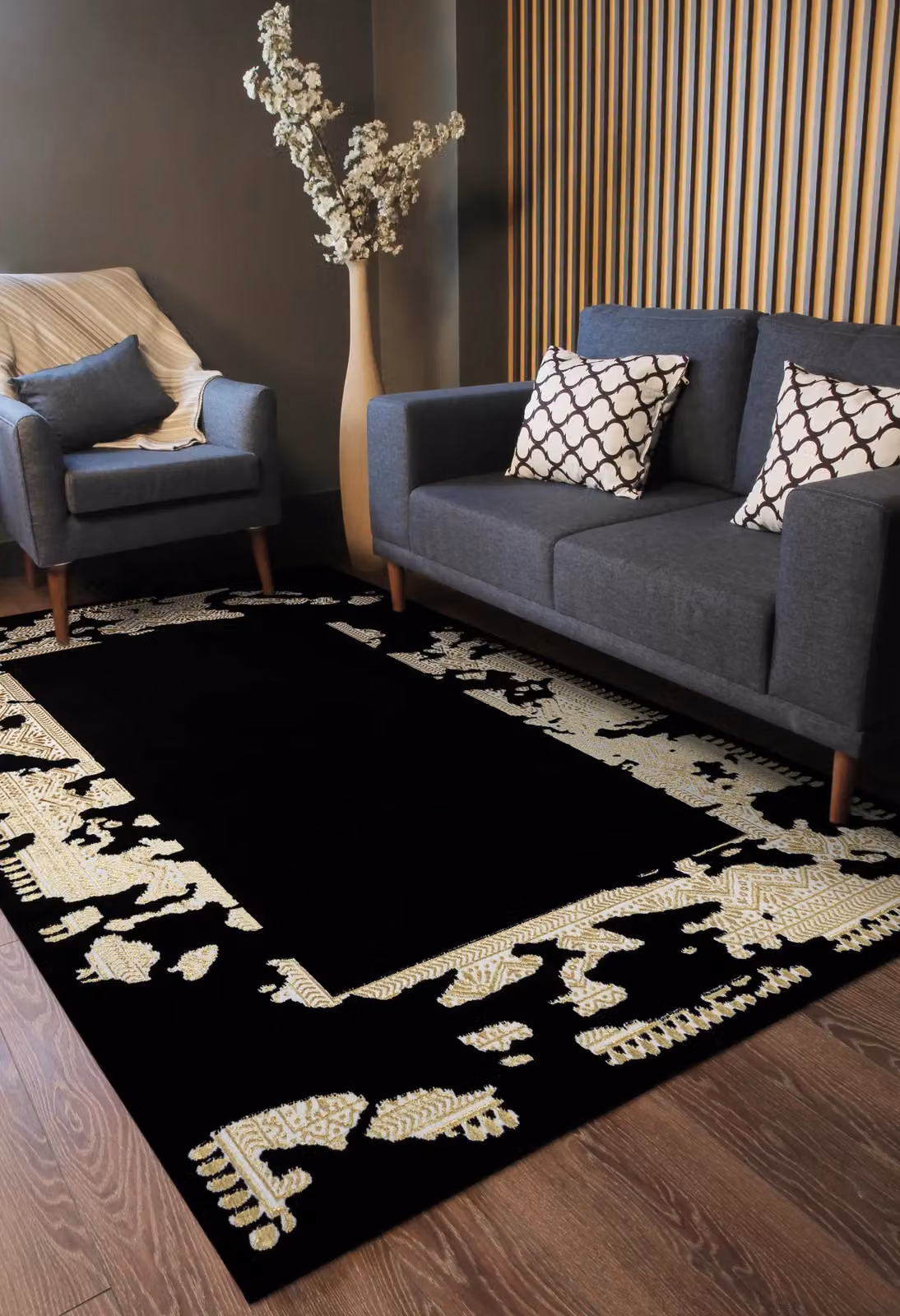 RugsX Allure Geometric Modern Rug in Black, W: 160 cm x D: 220 cm – 5