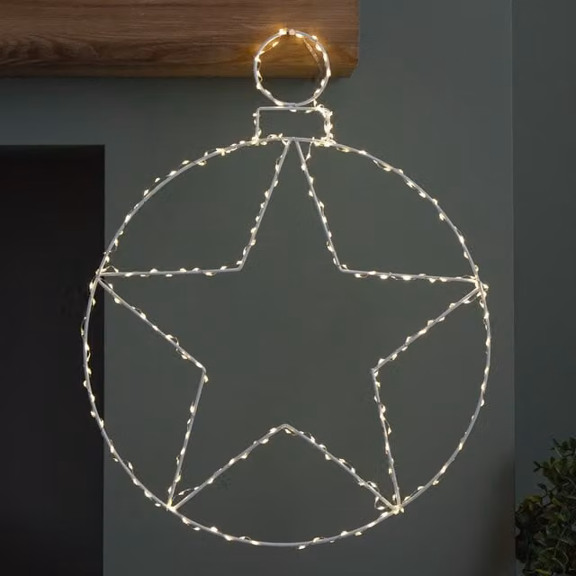 Samuel Alexander White Metal Hanging Christmas Star Bauble – 1