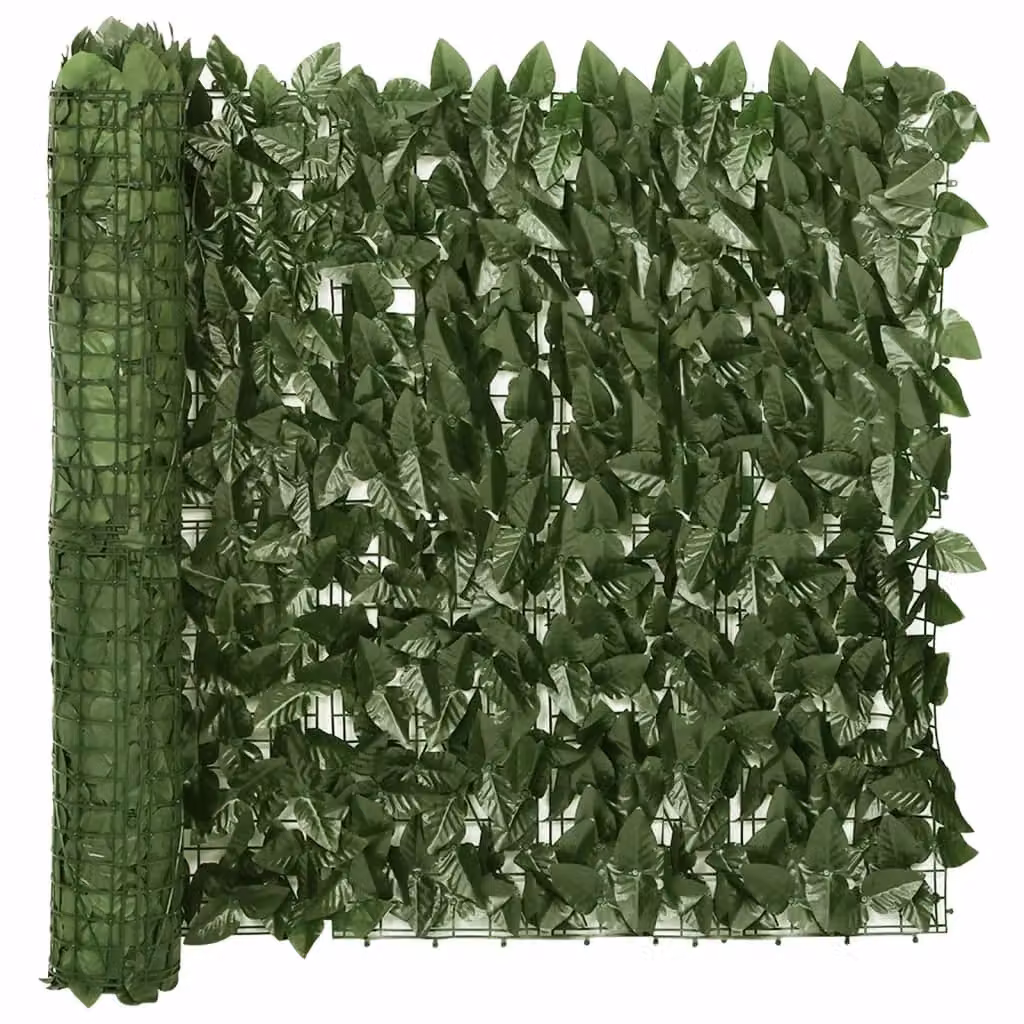 Berkfield Home Semi-Transparent Artificial Hedge Balcony Screen with Green Leaves, W: 75 cm, H: 200 cm – 2