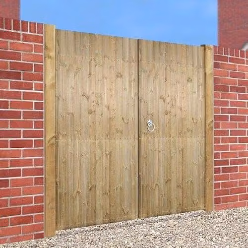 Burbage Iron Craft Carlton Double Driveway Gate, Brown, W: 150 cm, H: 180 cm