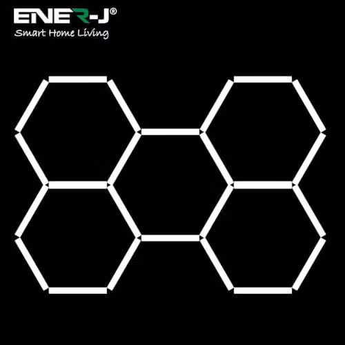 ENER-J 160W Hexagon LED Ceiling Light in White with CCT Switchable Colour Temperature for Garage and Workshop – 2