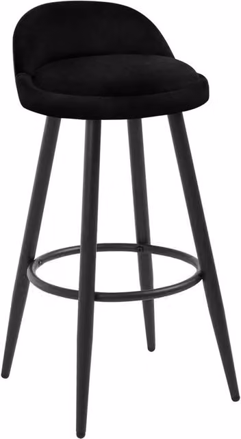 Kelvenix Tall Bar Stool in Black Velvet