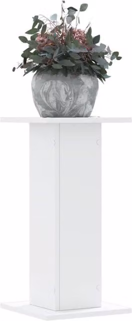 Berkfield Home Set of 2 White Minimalist Plant Stands, W/D/H: 30 x 30 x 60 cm