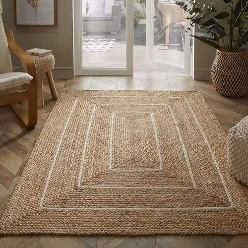 NATURELLE Hand Braided Jute Rug, Brown, W: 120 cm, L: 170 cm – 2
