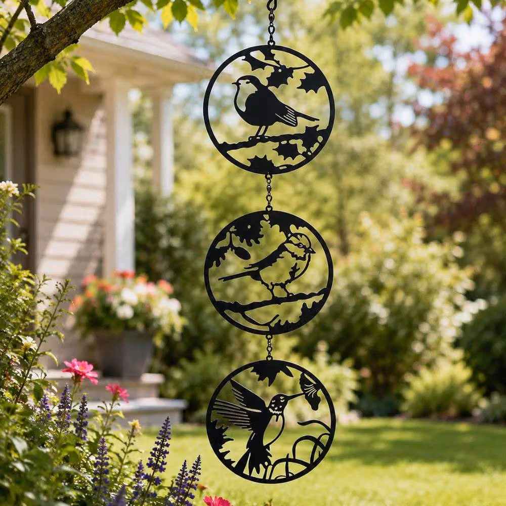 Marco Paul Black Metal Hanging Bird Pendant Garden Decoration – 3