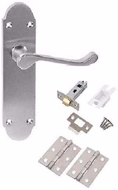 Golden Grace Brushed Chrome Silver Lever Latch Door Handles Internal Set
