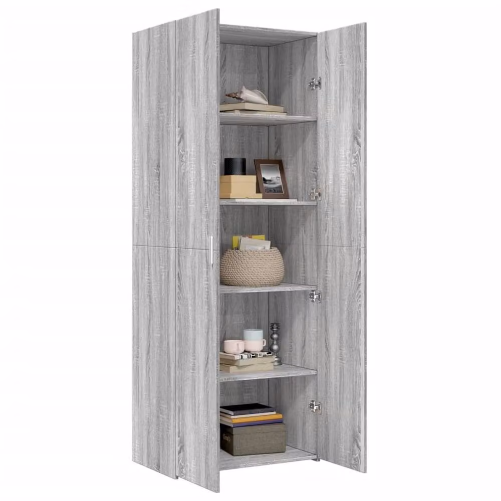 Berkfield Home Grey Sonoma Highboard in Engineered Wood W/D/H: 70 x 42.5 x 185 cm – 2