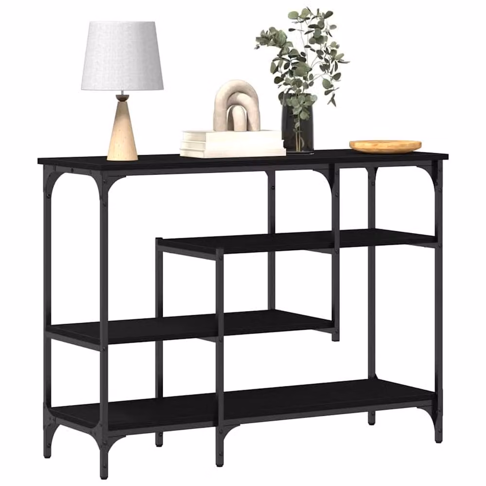 Berkfield Home Black Oak Console Table, W/D/H: 100 x 35 x 75 cm – 3
