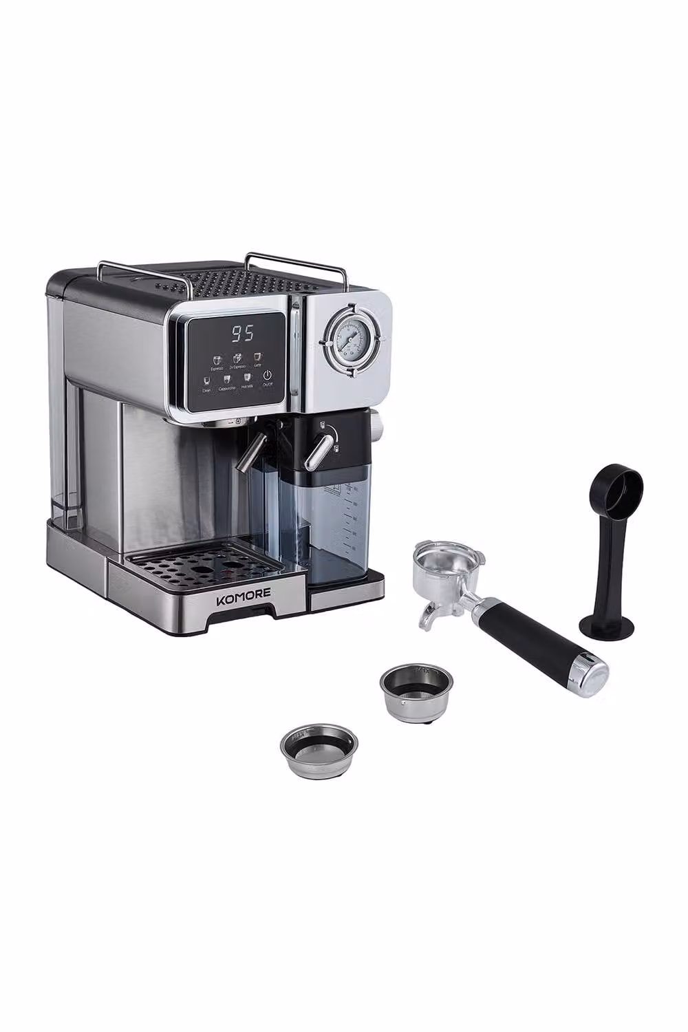 ExtraStar 1350W Semi-Auto Espresso Machine with 20 Bar Pressure, Manometer and 1.6L Water Tank, Black – 10