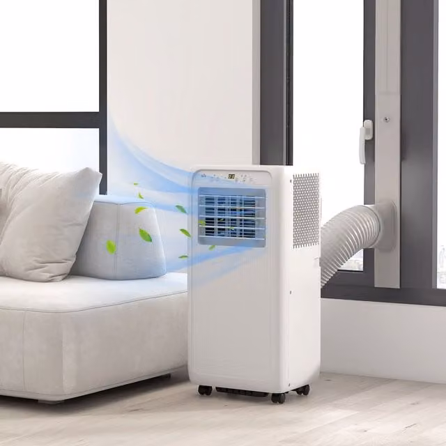 HOMCOM 9000 BTU Monobloc Portable Dehumidifier, 950W, White