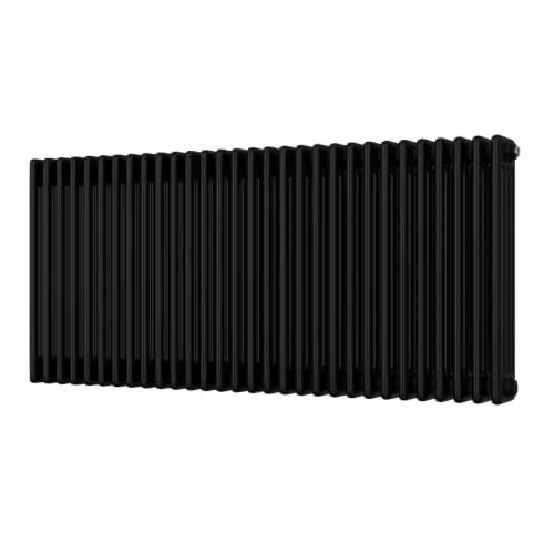 UK Radiators Alpha 4 Column Traditional Cast-Iron Style Steel Radiator, Black, W: 1340 mm, H: 600 mm – 2