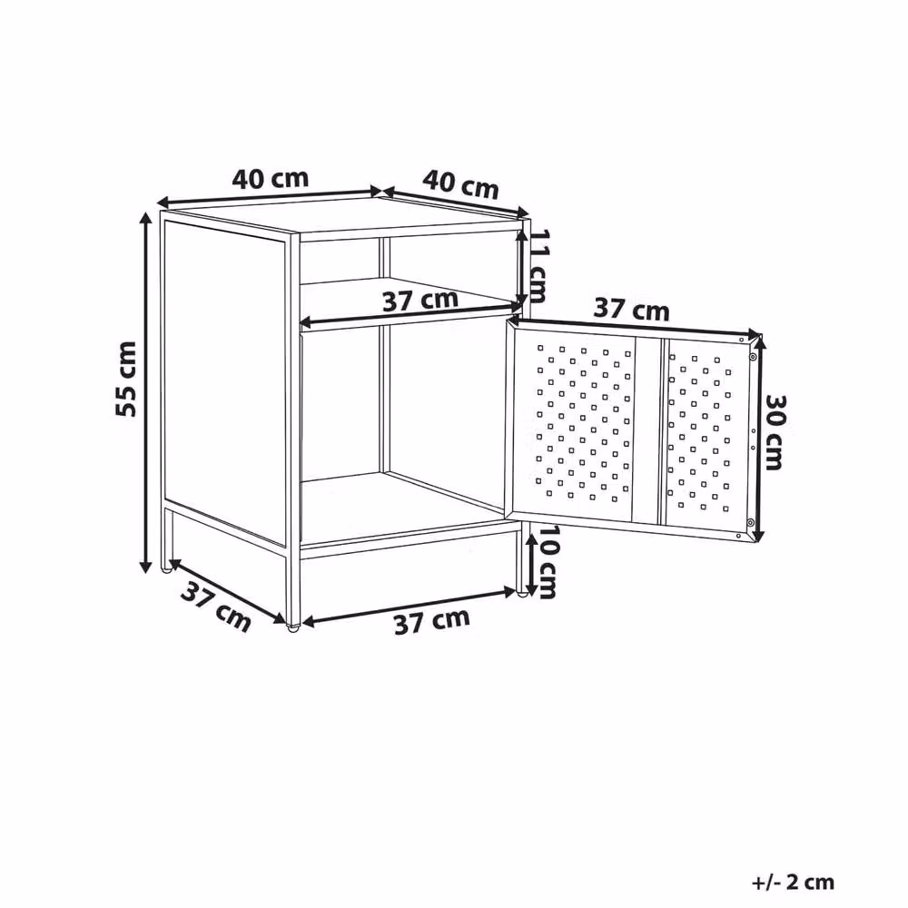 Wyld and Coco Black Matt Steel Office Cabinet with 2 Internal Shelves and Hinged Doors – 3