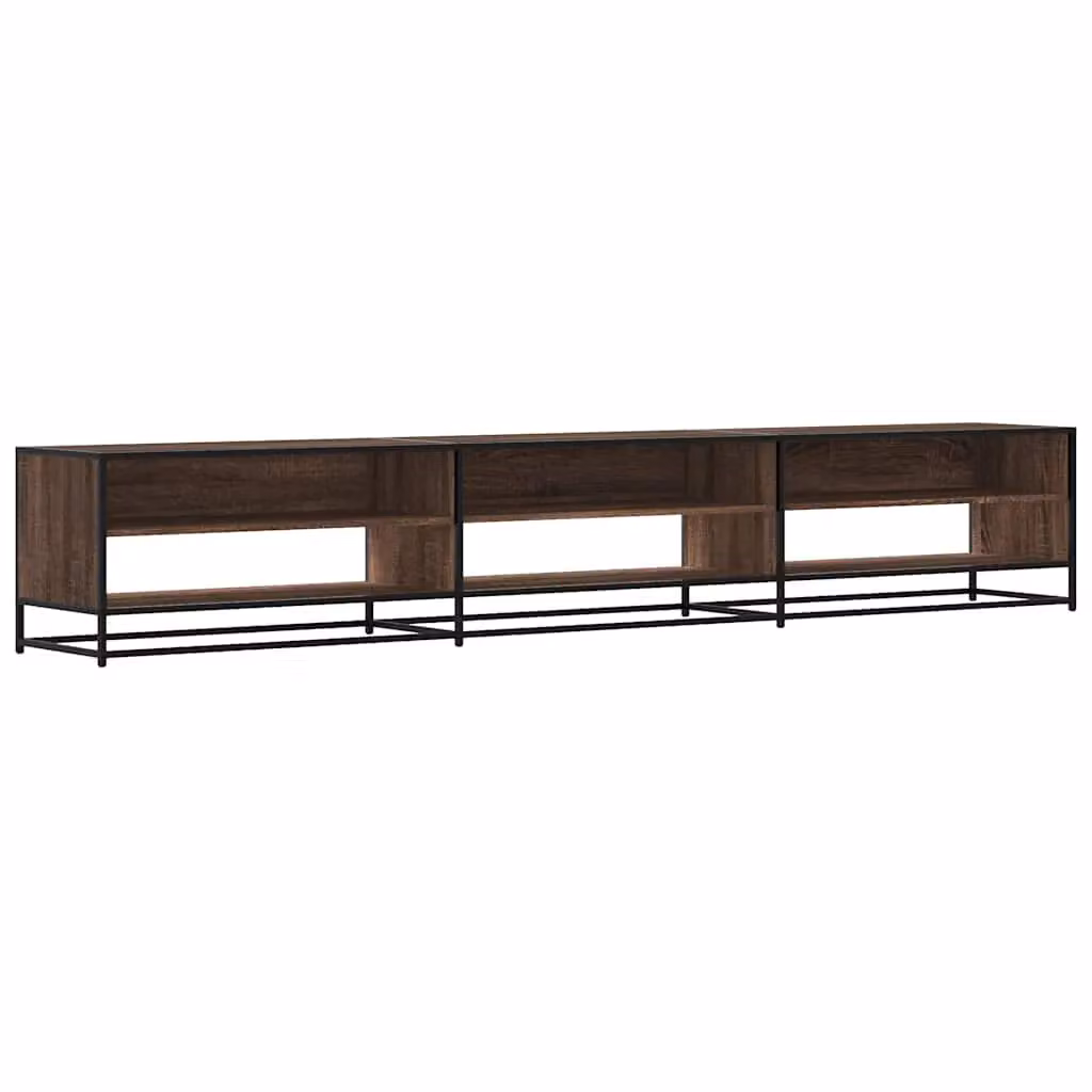 Berkfield Home Industrial TV Cabinet in Brown Oak, W: 270 cm, D: 40 cm, H: 46 cm – 2