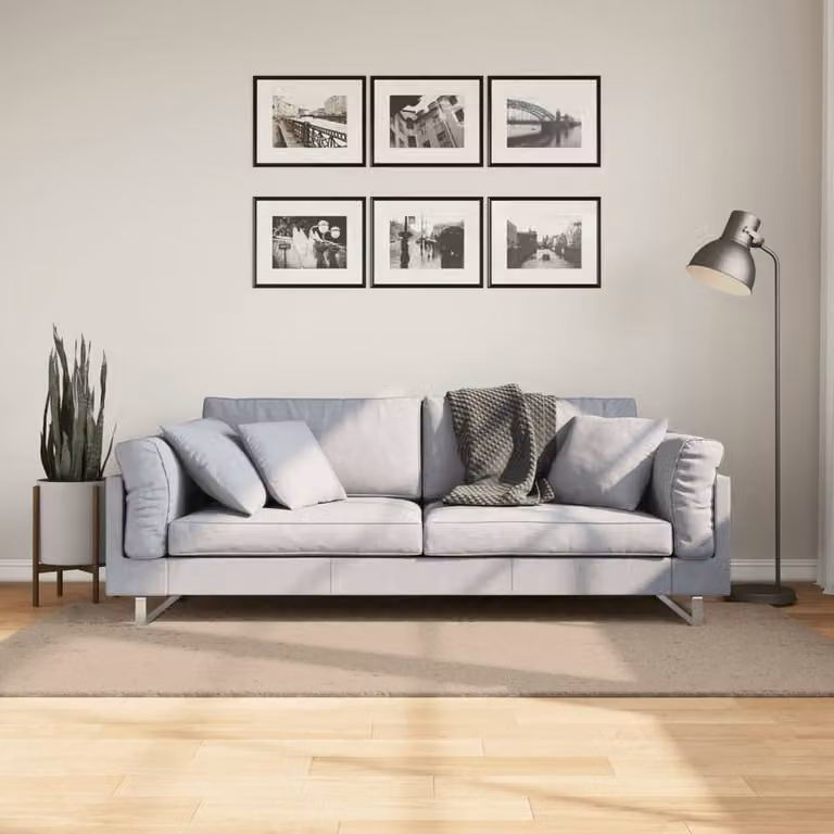 Berkfield Home HUARTE Short Pile Washable Rug in Sand and Beige, W: 100 cm x L: 200 cm