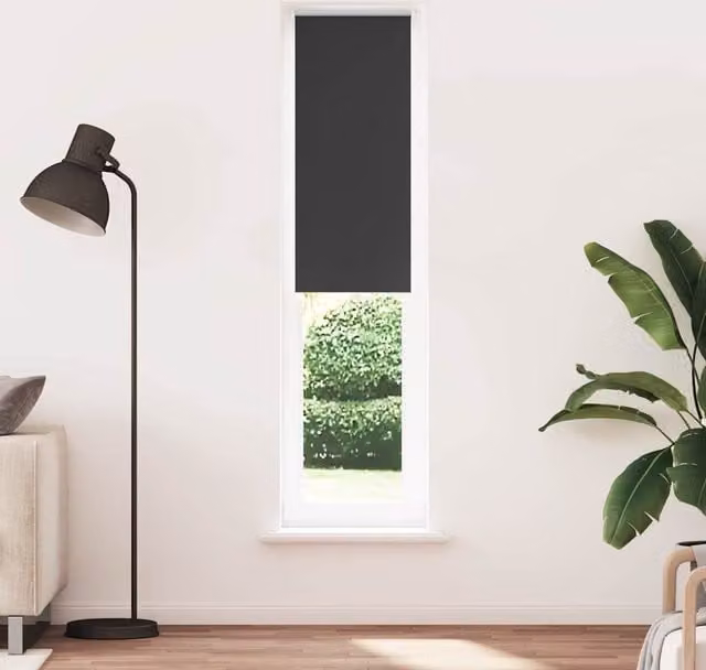 Berkfield Home Blackout Roller Blind, Black, W: 40 cm, H: 210 cm, Polyester Fabric