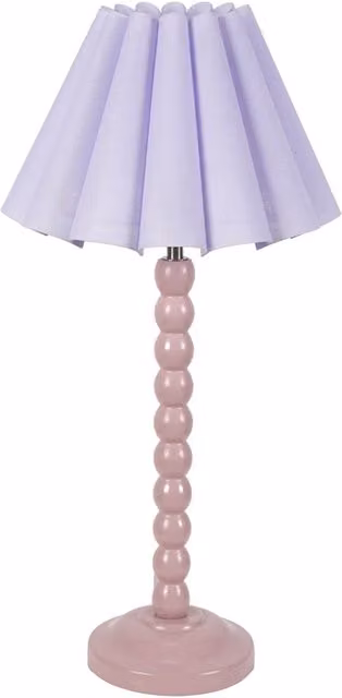ValueLights Rose Pink Table Lamp with Fabric Shade